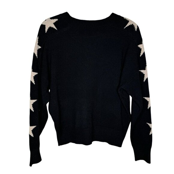 Sweet Romeo Star Sweater Size Medium Black Knit Camel Stars Celestial - Picture 4 of 5